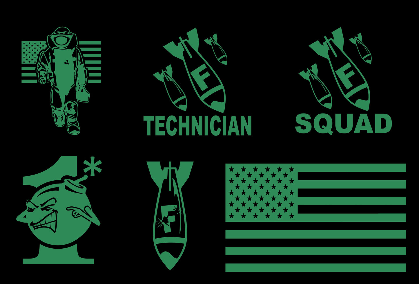 Green Walking Bomb Tech with Flag Tee