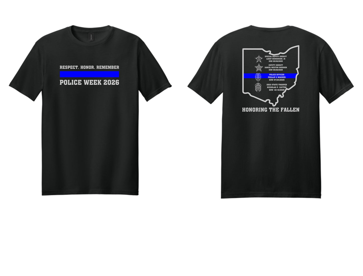 Police Wives of Ohio Police Week Pre-Order Tee Shirt