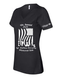 Memorial Ride Ladies Red/Black V-Neck