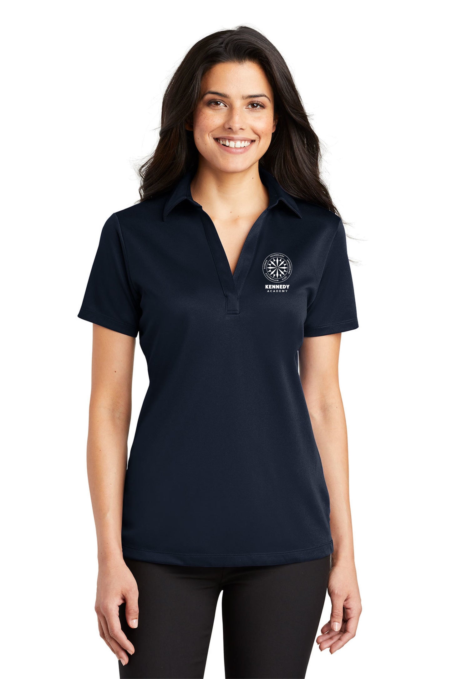 Kennedy Youth/Ladies/Adult White Logo Performance Polo