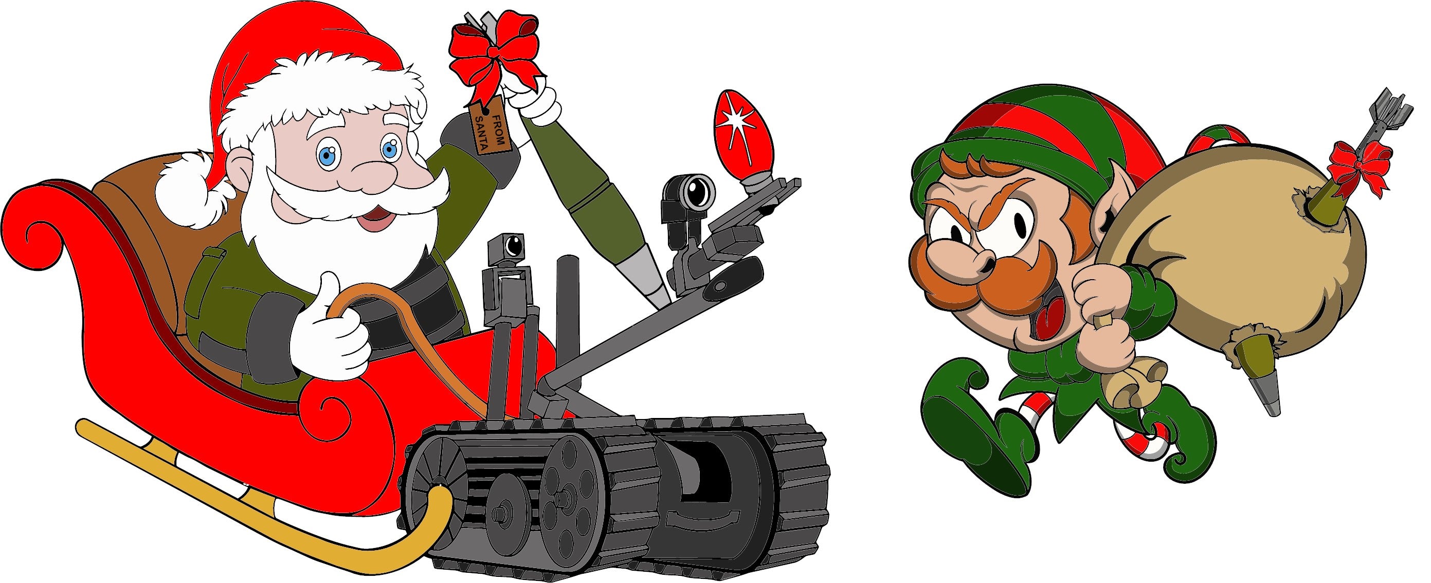 Santa Helper Engineer Santa & Santa's Helper Sticker – BadgeWear