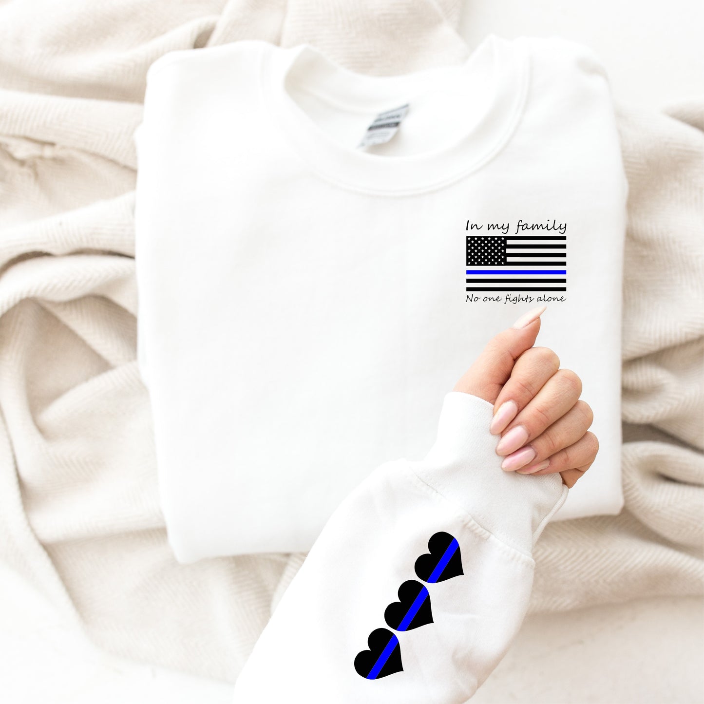 Mix and Match Blue Line Design Sweatshirt