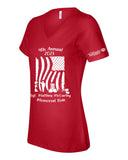Memorial Ride Ladies Red/Black V-Neck
