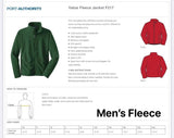 Kennedy Unisex, Ladies, Youth Fleece Zip UP - Embroidered Full Color Left Chest Design