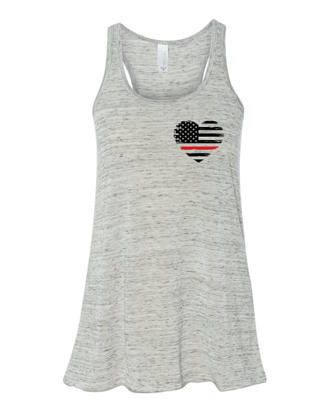 Thin Red Line Heart Tank